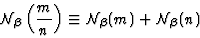 \begin{displaymath}\cnb \pfrac{m}{n} \equiv \cnb (m) + \cnb (n) \end{displaymath}